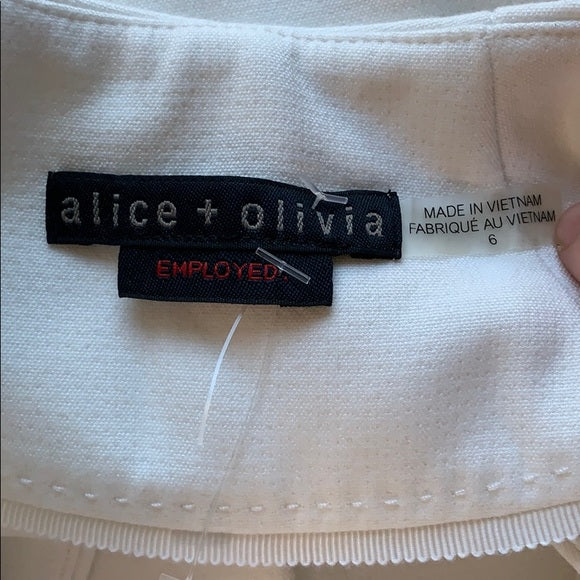 Alice + Olivia White Longline Short Sleeve Jacket