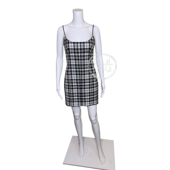 ALEXANDER WANG Tailored Mini Cami Dress Plaid