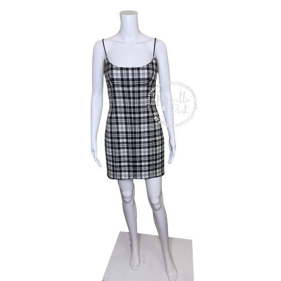 ALEXANDER WANG Tailored Mini Cami Dress Plaid