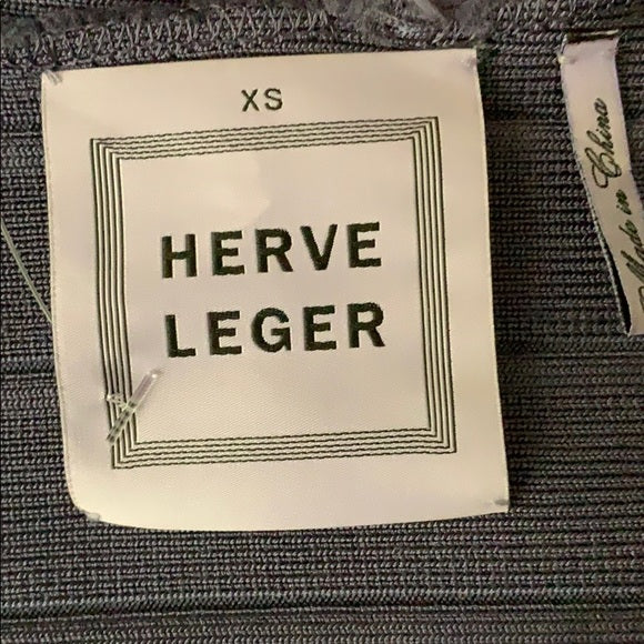 HERVÉ LÉGER Zip-front bandage dress indigo blue