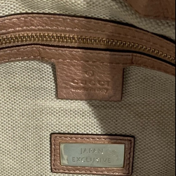 Gucci Metallic Calfskin Medium Soho Tote Bag Pink