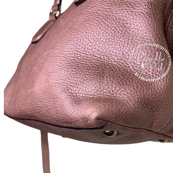 Gucci Metallic Calfskin Medium Soho Tote Bag Pink