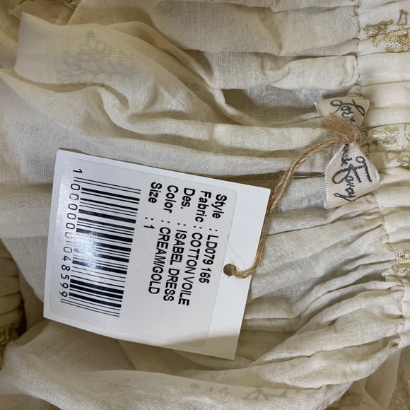 NWT LOVESHACKFANCY Isabel Dress halter maxi gold