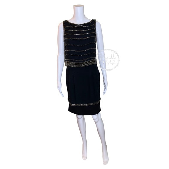 Tory Burch Rhinestone Embellished Black Dress