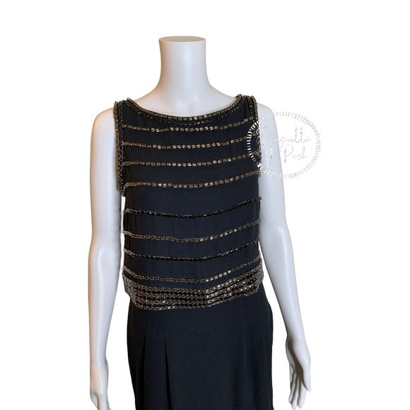 Tory Burch Rhinestone Embellished Black Dress
