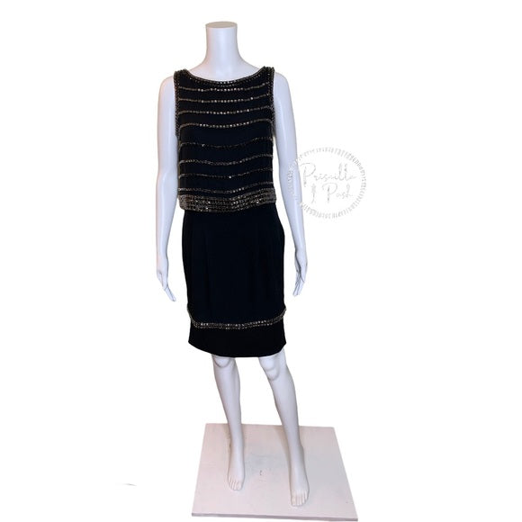 Tory Burch Rhinestone Embellished Black Dress