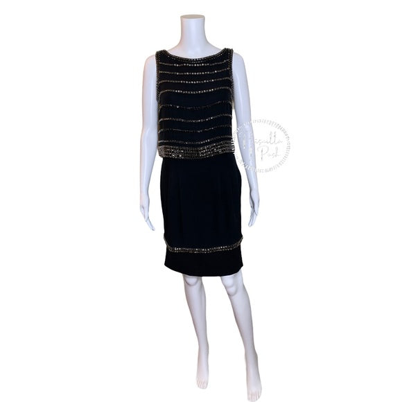 Tory Burch Rhinestone Embellished Black Dress