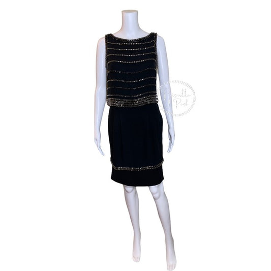 Tory Burch Rhinestone Embellished Black Dress