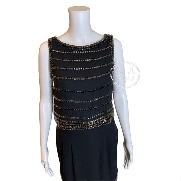 Tory Burch Rhinestone Embellished Black Dress