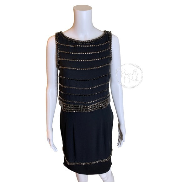 Tory Burch Rhinestone Embellished Black Dress