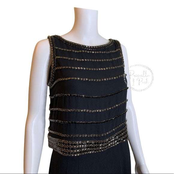 Tory Burch Rhinestone Embellished Black Dress