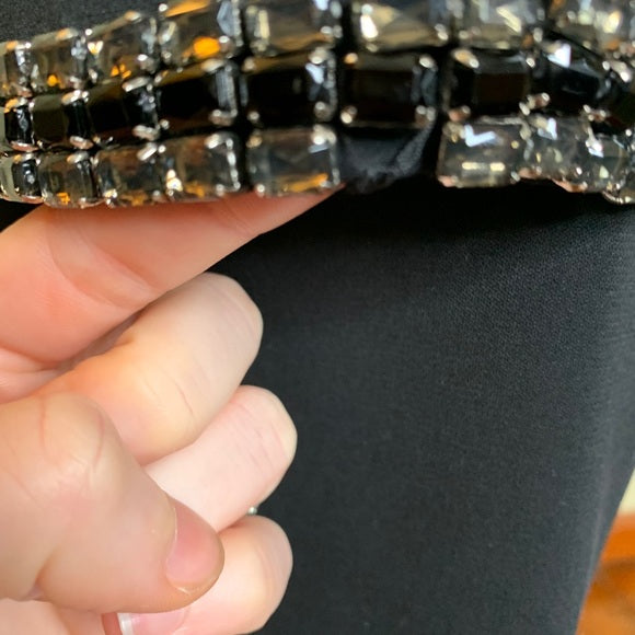 Tory Burch Rhinestone Embellished Black Dress