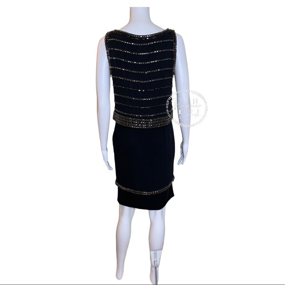 Tory Burch Rhinestone Embellished Black Dress