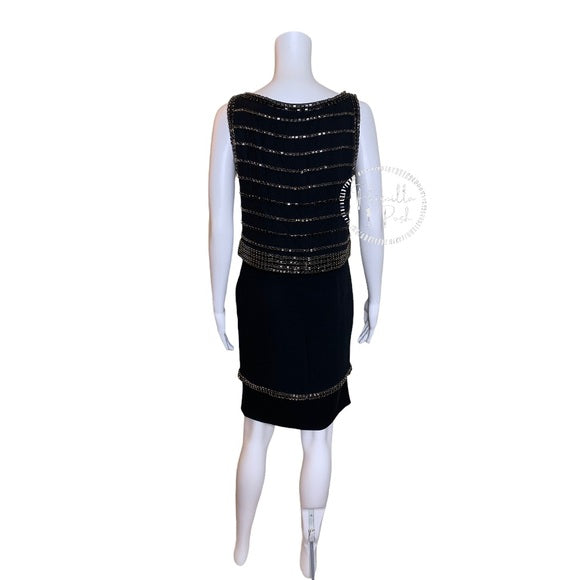 Tory Burch Rhinestone Embellished Black Dress