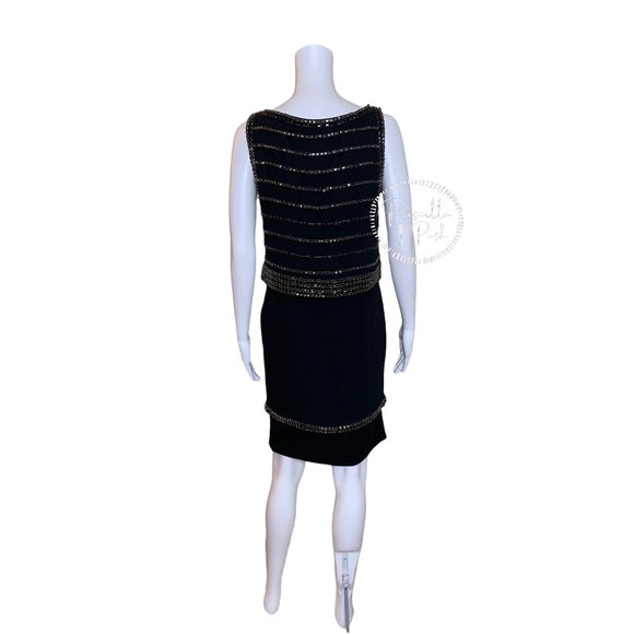 Tory Burch Rhinestone Embellished Black Dress