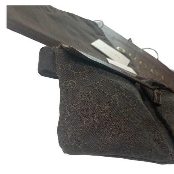 Gucci Brown Canvas Fanny Pack Belt Bag Waist Bag