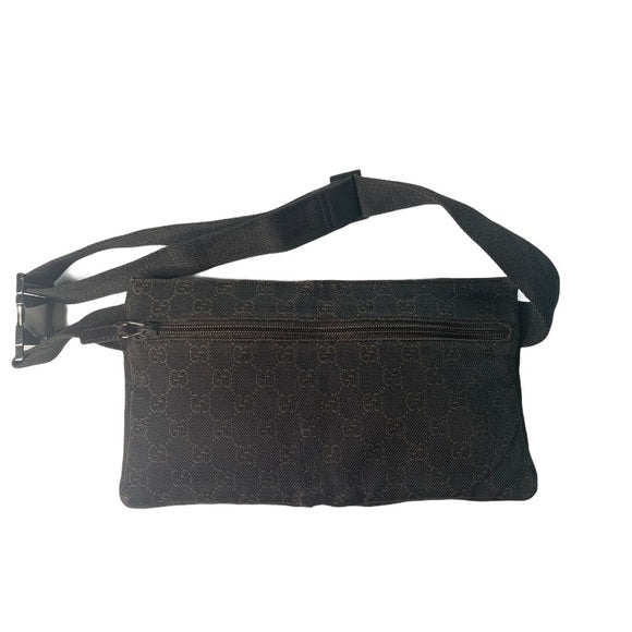 Gucci Brown Canvas Fanny Pack Belt Bag Waist Bag