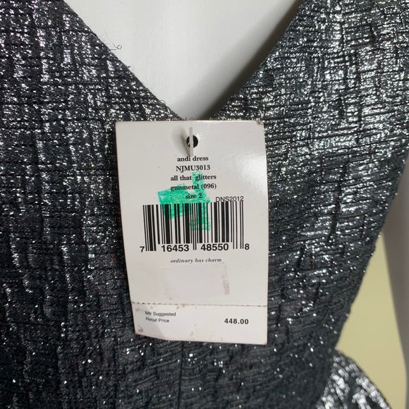 NWT Kate Spade 'Andi' Metallic Peplum Dress
