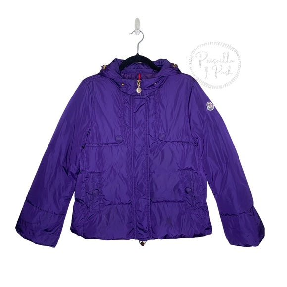 Moncler 'Amaryllis' Bell Sleeve Down Jacket Purple