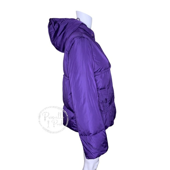 Moncler 'Amaryllis' Bell Sleeve Down Jacket Purple