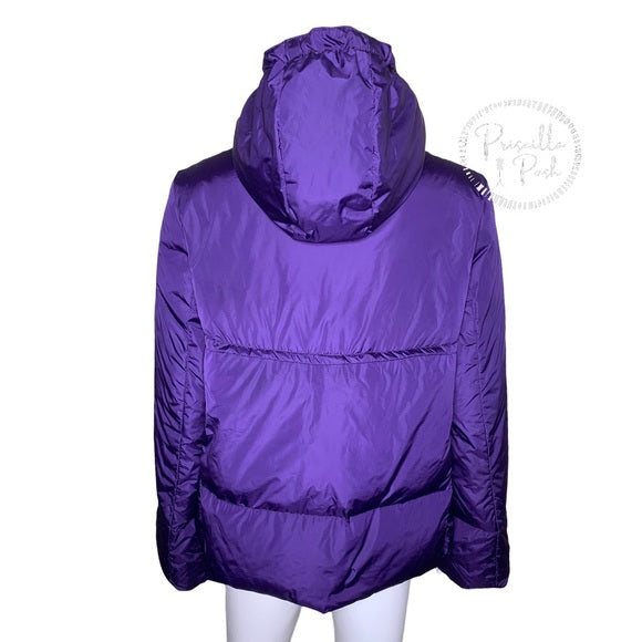 Moncler 'Amaryllis' Bell Sleeve Down Jacket Purple