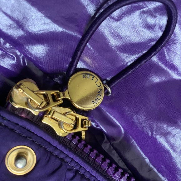Moncler 'Amaryllis' Bell Sleeve Down Jacket Purple