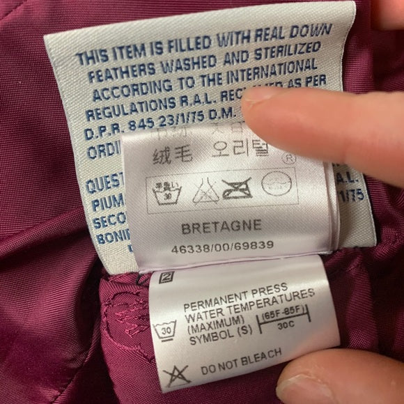MONCLER Purple Magenta Bretagne Puffer Coat Jacket