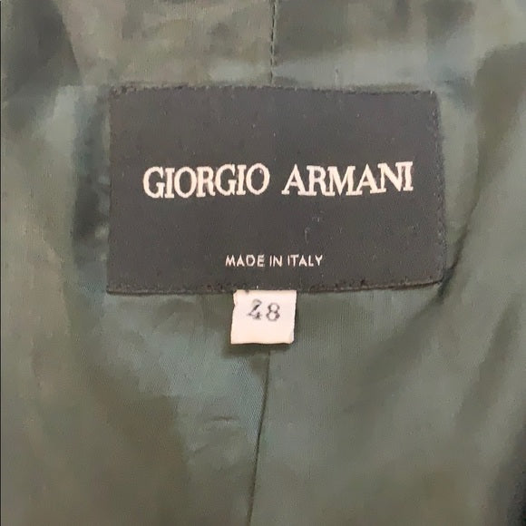 Giorgio Armani Black Grey Pinstripe Blazer