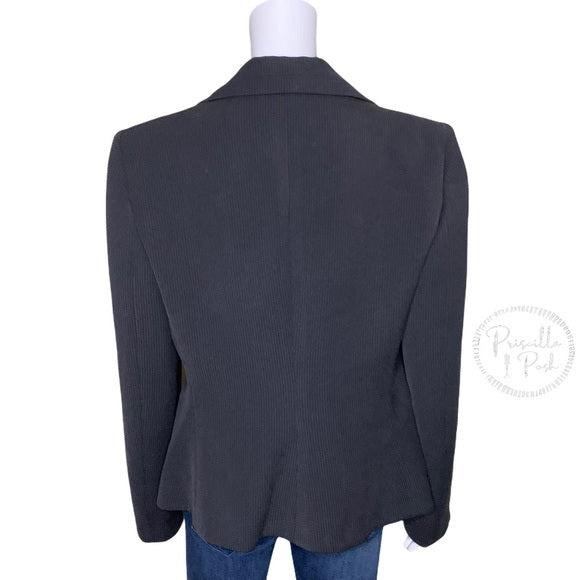 Giorgio Armani Black Grey Pinstripe Blazer