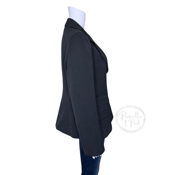 Giorgio Armani Black Grey Pinstripe Blazer