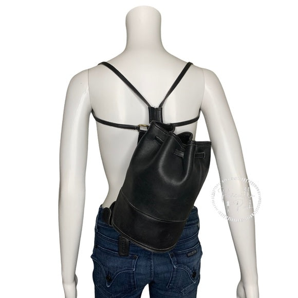 Vintage Black Coach Bucket Backpack Sling-pack