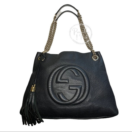 GUCCI Soho Leather Shoulder Bag 308982 Gold Chain