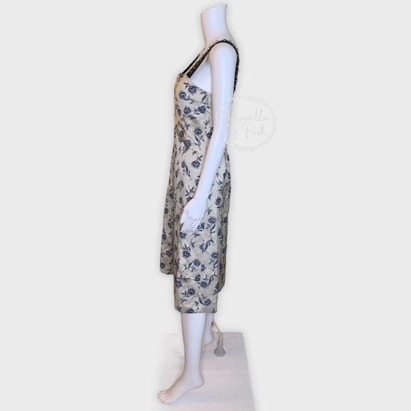 Tory Burch linen-blend floral-jacquard dress