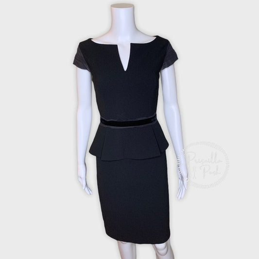 Tory Burch Ashley Cap-Sleeve Peplum Dress Black