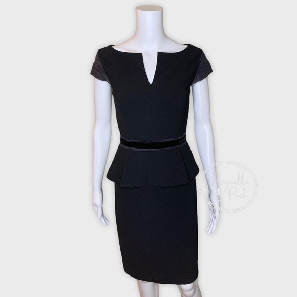 Tory Burch Ashley Cap-Sleeve Peplum Dress Black