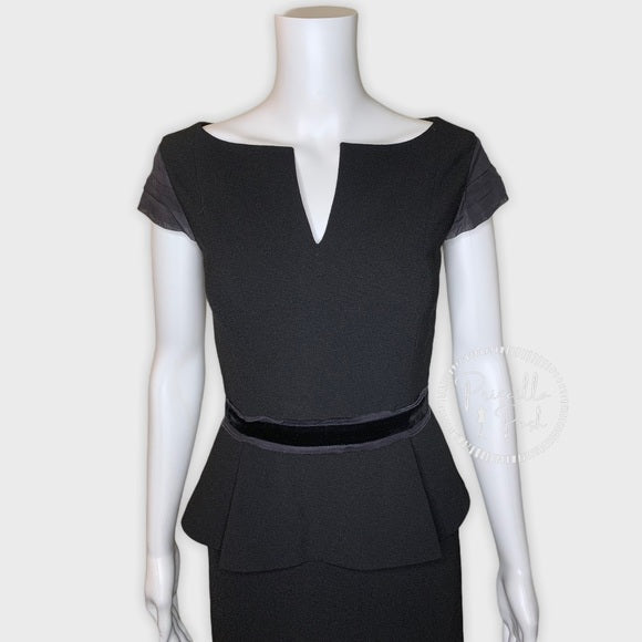 Tory Burch Ashley Cap-Sleeve Peplum Dress Black