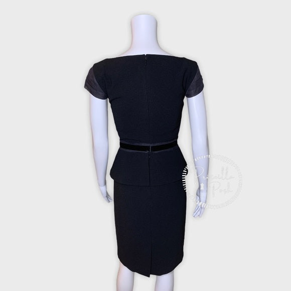 Tory Burch Ashley Cap-Sleeve Peplum Dress Black