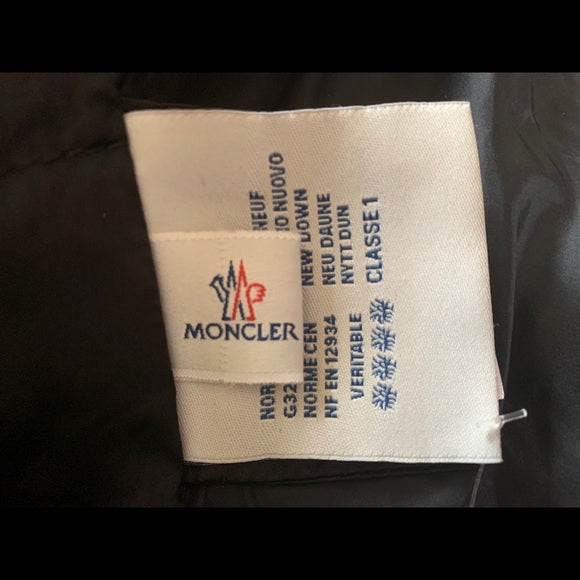Moncler Black Mixed Media Down Puffer Wool Panel