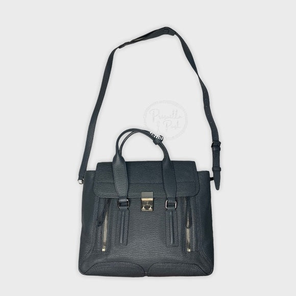 3.1 Phillip Large Grey Leather Silver Pashli Tote