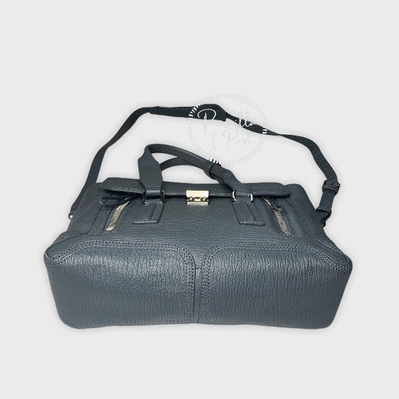 3.1 Phillip Large Grey Leather Silver Pashli Tote