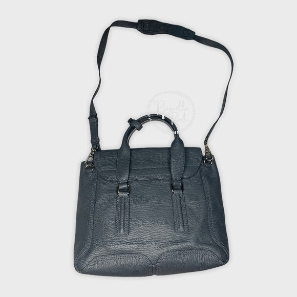 3.1 Phillip Large Grey Leather Silver Pashli Tote