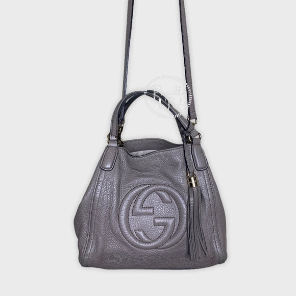 Gucci Soho Convertible Top Handle Bag Black Leather Small