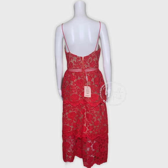 NWT Self Portrait Flower Lace Tiered Midi Dress