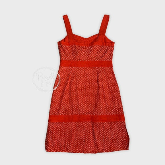 NWT Tory Burch Orange Eyelet Midi Sundress 12 XL