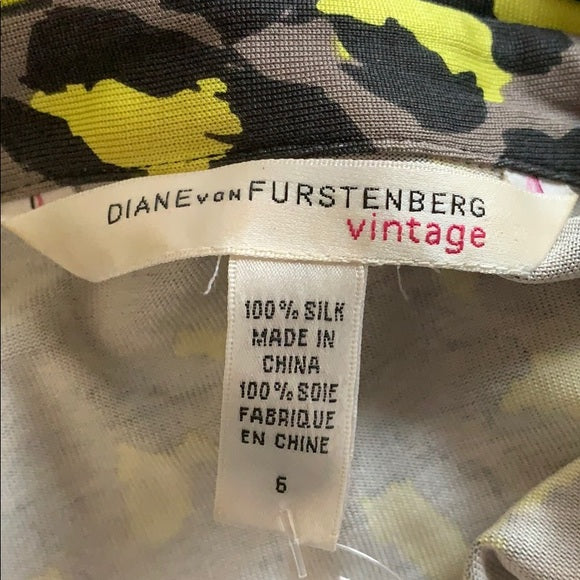 DVF Jeanne Silk Jersey Wrap Dress Snow Leopard