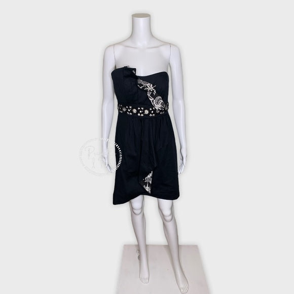 Lilly Pulitzer Black Strapless Crystal Belt Dress