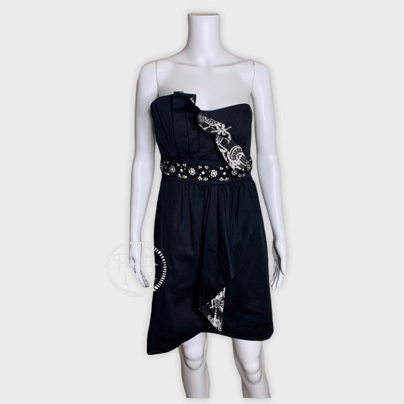 Lilly Pulitzer Black Strapless Crystal Belt Dress
