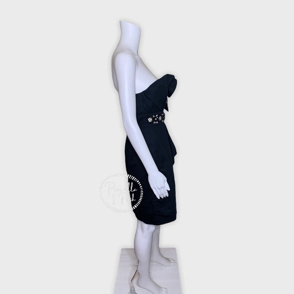 Lilly Pulitzer Black Strapless Crystal Belt Dress