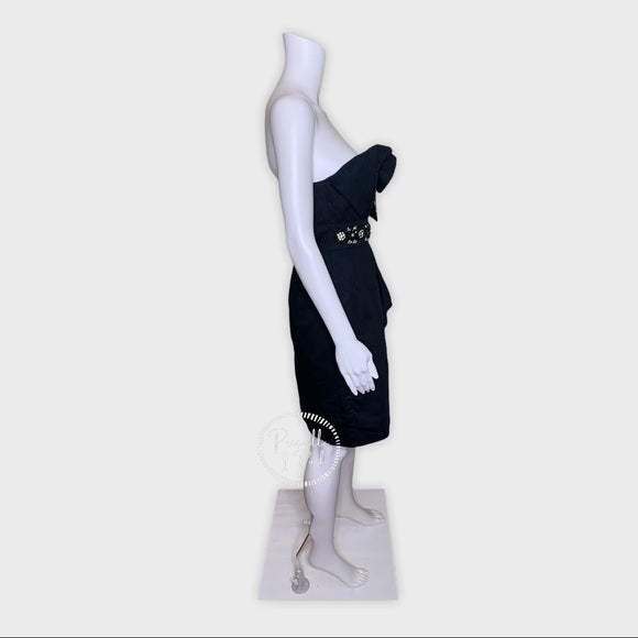 Lilly Pulitzer Black Strapless Crystal Belt Dress