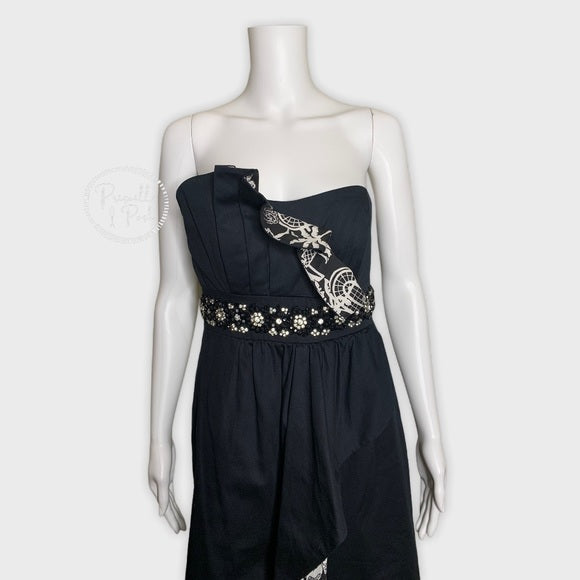 Lilly Pulitzer Black Strapless Crystal Belt Dress